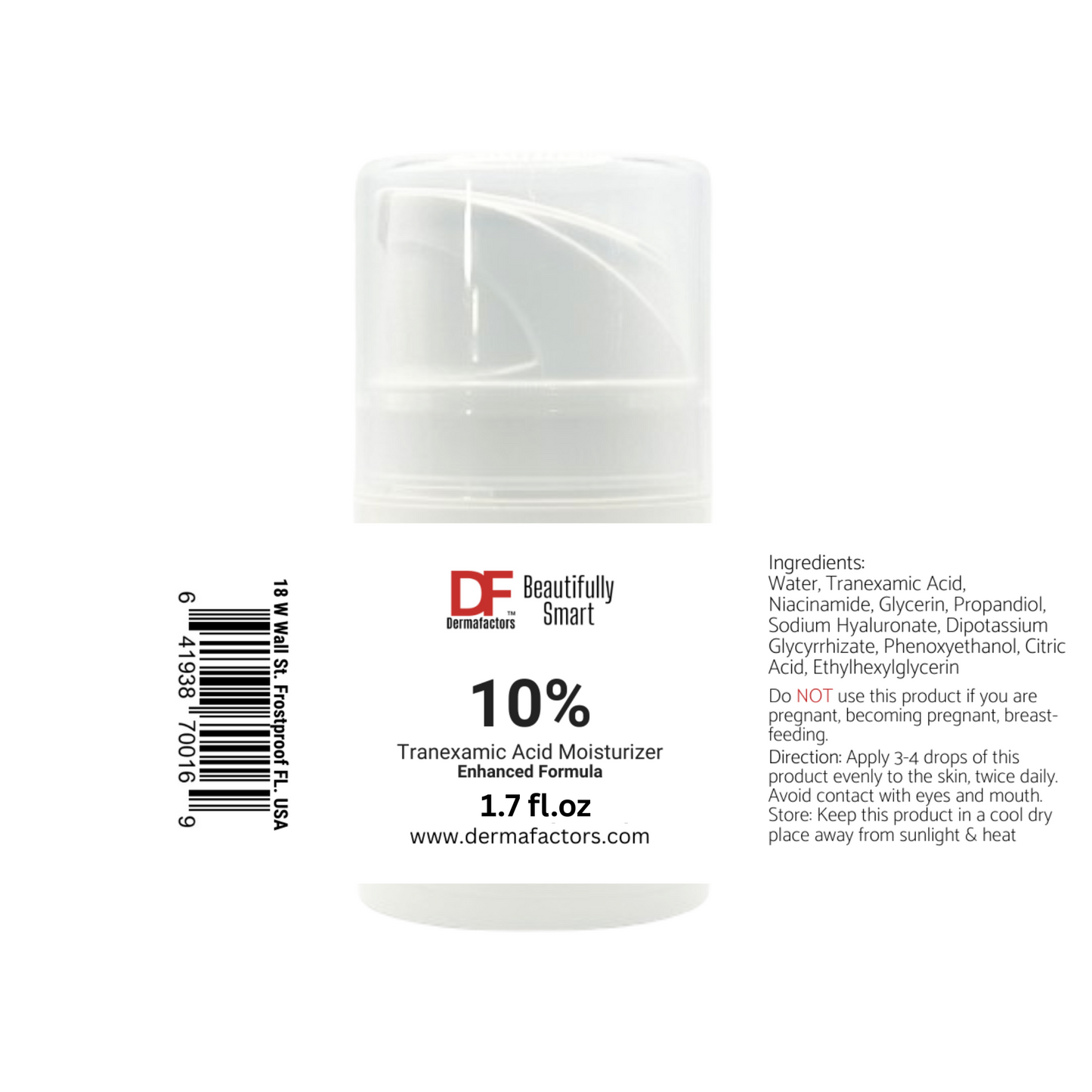 10% Tranexamic Acid Moisturizer, Enhanced Formula for Hyperpigmentation Correction